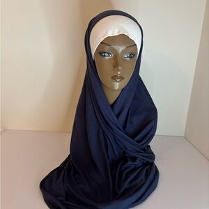 Hijab Set for Eid Elegant Navy-Blue Hijab cotton Hijab